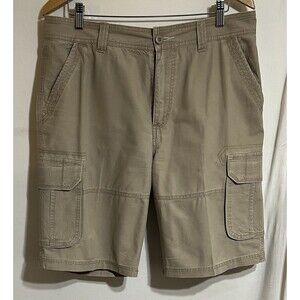 Big Sky Outfitters Cargo Shorts Tan Gray Mens Size 36 Outdoor Hiking Fishing L